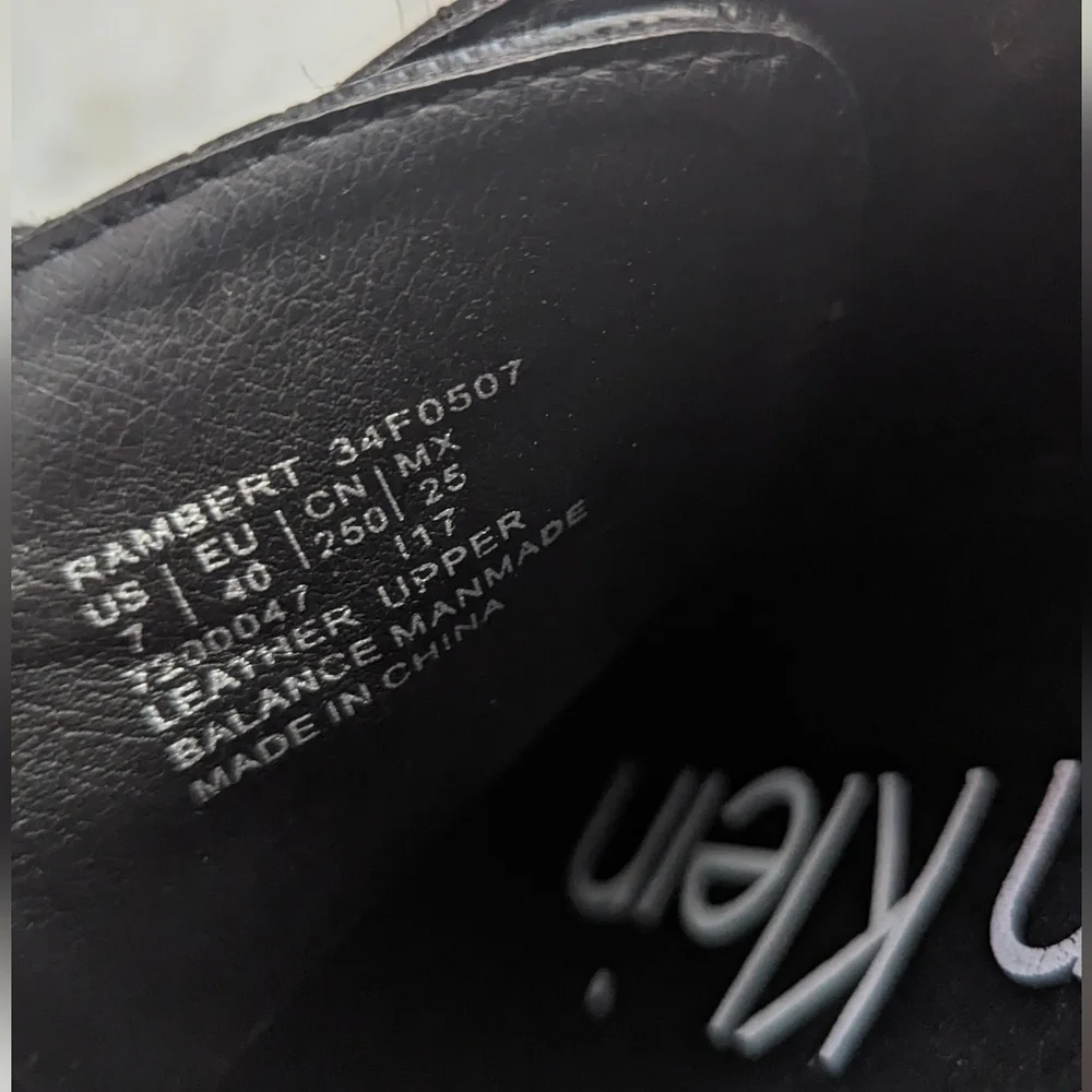 Calvin Klein Man's  RAMBERT Leather Oxfords  Black  Shoes Size 7M